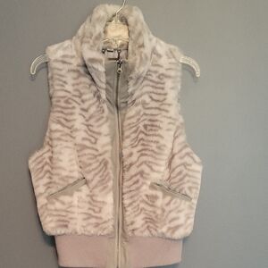 J2 Women's Faux Fur Vest with Zebra Pattern